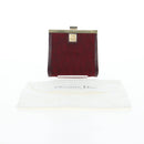 Christian Dior Trotter Canvas Coin Purse Bordeaux Gold Auth 199784A-18