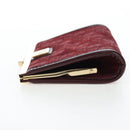 Christian Dior Trotter Canvas Coin Purse Bordeaux Gold Auth 199784A-4