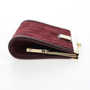 Christian Dior Trotter Canvas Coin Purse Bordeaux Gold Auth 199784A-5