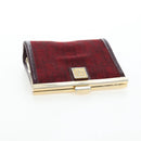 Christian Dior Trotter Canvas Coin Purse Bordeaux Gold Auth 199784A-6