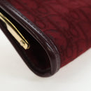 Christian Dior Trotter Canvas Coin Purse Bordeaux Gold Auth 199784A-8