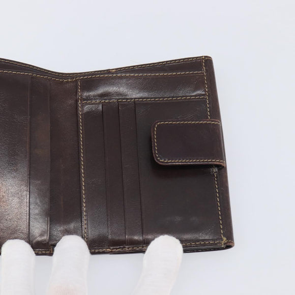 FENDI Zucca Canvas Wallet Black Brown Auth 199785A