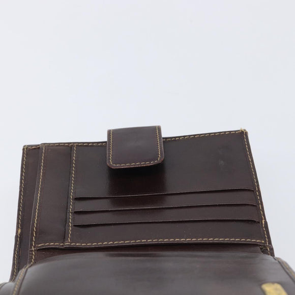 FENDI Zucca Canvas Wallet Black Brown Auth 199785A