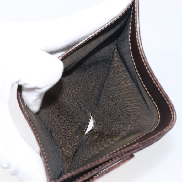 FENDI Zucca Canvas Wallet Black Brown Auth 199785A