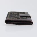FENDI Zucca Canvas Wallet Black Brown Auth 199785A-3