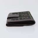 FENDI Zucca Canvas Wallet Black Brown Auth 199785A-4