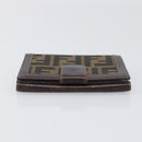 FENDI Zucca Canvas Wallet Black Brown Auth 199785A-5