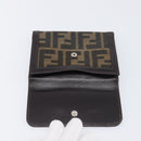 FENDI Zucca Canvas Mamma Baguette Wallet Black Brown Auth 199786A-17