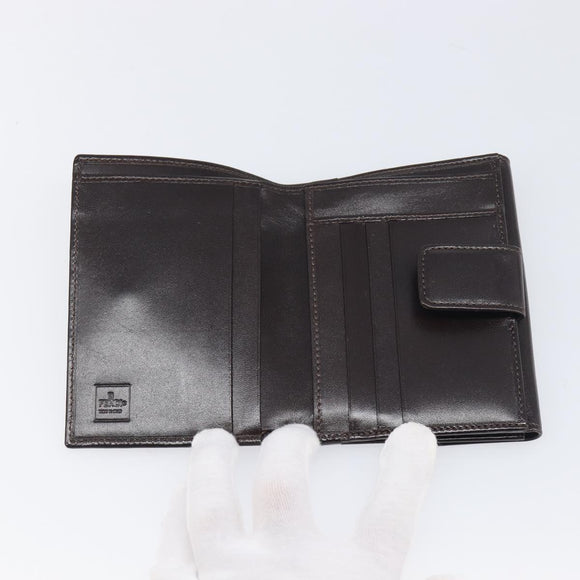 FENDI Zucca Canvas Mamma Baguette Wallet Black Brown Auth 199786A