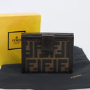 FENDI Zucca Canvas Mamma Baguette Wallet Black Brown Auth 199786A-12