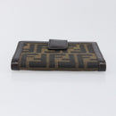 FENDI Zucca Canvas Mamma Baguette Wallet Black Brown Auth 199786A-6