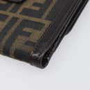 FENDI Zucca Canvas Mamma Baguette Wallet Black Brown Auth 199786A-7