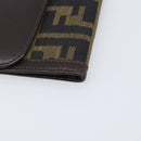 FENDI Zucca Canvas Long Wallet Black Brown Auth 199787A-16