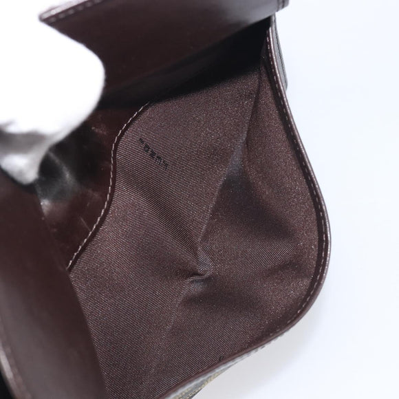 FENDI Zucca Canvas Long Wallet Black Brown Auth 199787A