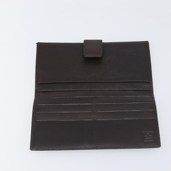 FENDI Zucca Canvas Long Wallet Black Brown Auth 199787A