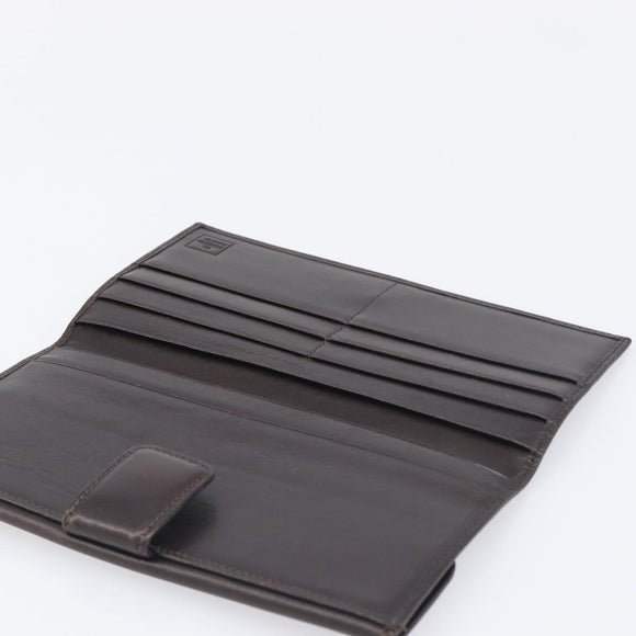 FENDI Zucca Canvas Long Wallet Black Brown Auth 199787A