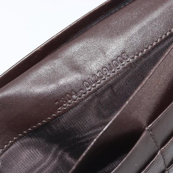 FENDI Zucca Canvas Long Wallet Black Brown Auth 199787A
