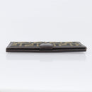 FENDI Zucca Canvas Long Wallet Black Brown Auth 199787A-5