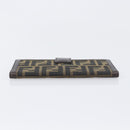 FENDI Zucca Canvas Long Wallet Black Brown Auth 199787A-6