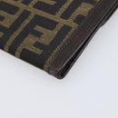 FENDI Zucca Canvas Long Wallet Black Brown Auth 199787A-7