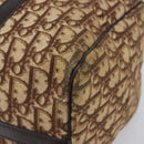 Christian Dior Trotter Canvas Boston Bag Beige Gold Auth 199799-10