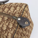 Christian Dior Trotter Canvas Boston Bag Beige Gold Auth 199799-14