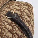 Christian Dior Trotter Canvas Boston Bag Beige Gold Auth 199799-15