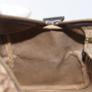 Christian Dior Trotter Canvas Boston Bag Beige Gold Auth 199799-18