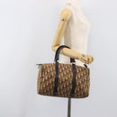 Christian Dior Trotter Canvas Boston Bag Beige Gold Auth 199799-21