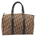 Christian Dior Trotter Canvas Boston Bag Beige Gold Auth 199799-3