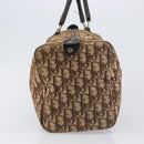 Christian Dior Trotter Canvas Boston Bag Beige Gold Auth 199799-5