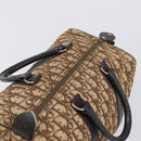 Christian Dior Trotter Canvas Boston Bag Beige Gold Auth 199799-6