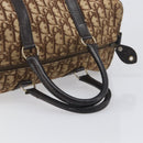 Christian Dior Trotter Canvas Boston Bag Beige Gold Auth 199799-7