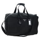 PRADA Boston Bag Nylon 2way Black Silver Auth 199801A-1