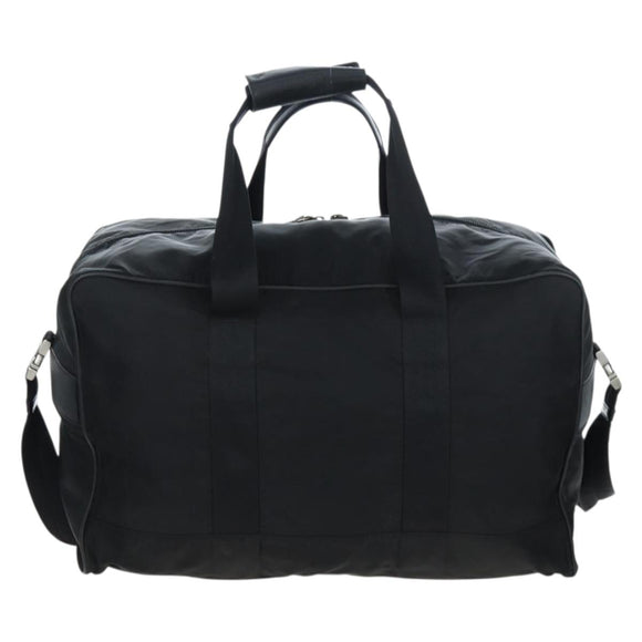 PRADA Boston Bag Nylon 2way Black Silver Auth 199801A