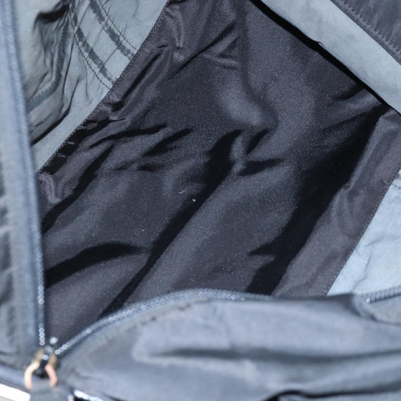 PRADA Boston Bag Nylon 2way Black Silver Auth 199801A
