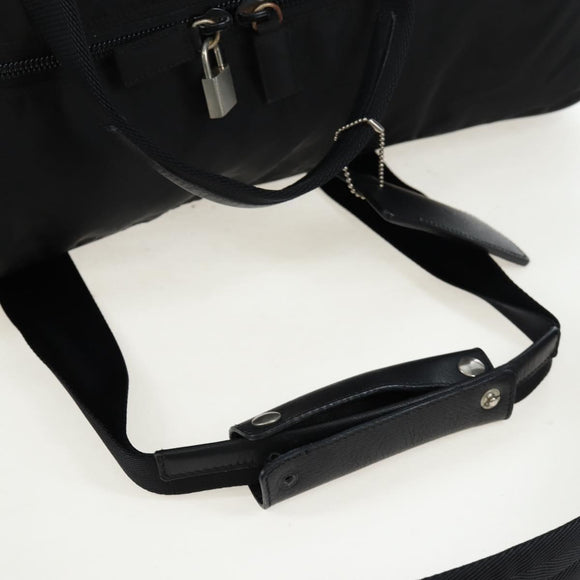 PRADA Boston Bag Nylon 2way Black Silver Auth 199801A