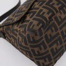 FENDI Zucca Canvas Mamma Baguette Shoulder Bag Brown Silver Auth 199802V-14