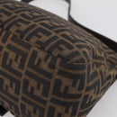 FENDI Zucca Canvas Mamma Baguette Shoulder Bag Brown Silver Auth 199802V-15