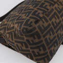 FENDI Zucca Canvas Mamma Baguette Shoulder Bag Brown Silver Auth 199802V-16