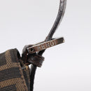 FENDI Zucca Canvas Mamma Baguette Shoulder Bag Brown Silver Auth 199802V-17