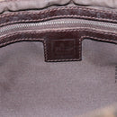 FENDI Zucca Canvas Mamma Baguette Shoulder Bag Brown Silver Auth 199802V-18