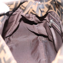 FENDI Zucca Canvas Mamma Baguette Shoulder Bag Brown Silver Auth 199802V-20