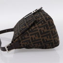FENDI Zucca Canvas Mamma Baguette Shoulder Bag Brown Silver Auth 199802V-3