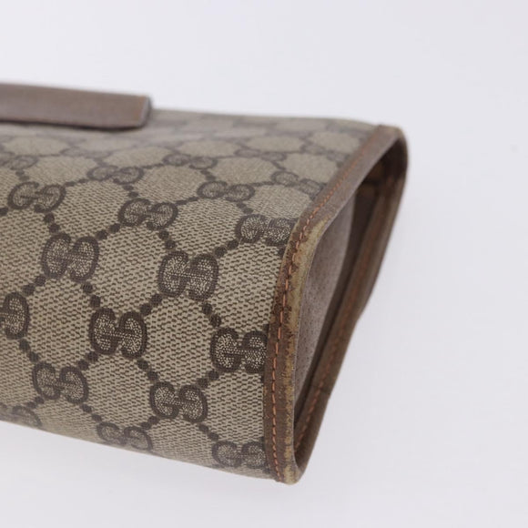 GUCCI GG Supreme Web Sherry Line Clutch Bag PVC Beige 89 01 030 Auth 199803