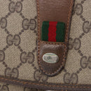 GUCCI GG Supreme Web Sherry Line Clutch Bag PVC Beige 89 01 030 Auth 199803-17