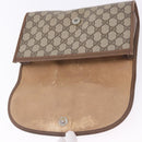 GUCCI GG Supreme Web Sherry Line Clutch Bag PVC Beige 89 01 030 Auth 199803-9