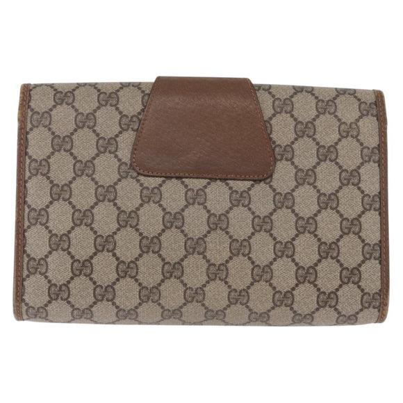 GUCCI GG Supreme Web Sherry Line Clutch Bag PVC Beige 89 01 030 Auth 199803