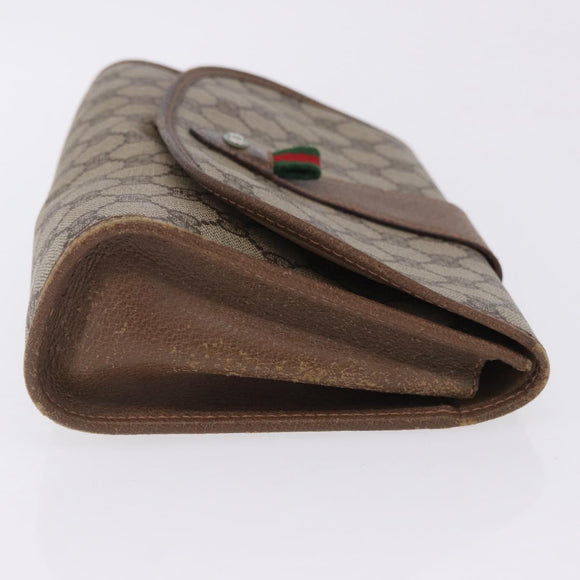 GUCCI GG Supreme Web Sherry Line Clutch Bag PVC Beige 89 01 030 Auth 199803