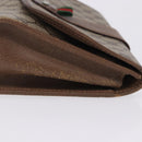 GUCCI GG Supreme Web Sherry Line Clutch Bag PVC Beige 89 01 030 Auth 199803-4